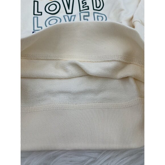 New Hanna Andersson Valentines Graphic Sweatshirt French Terry Ecru Girls Size 4 - Picture 5 of 11